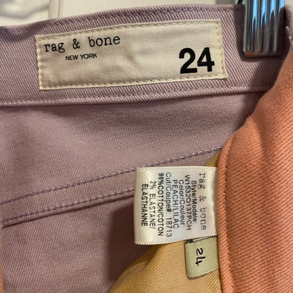 Rag & Bone New York Peach/Lilac Two-Tone High Rise Skinny Jeans Size 24 NWT - Picture 11 of 16